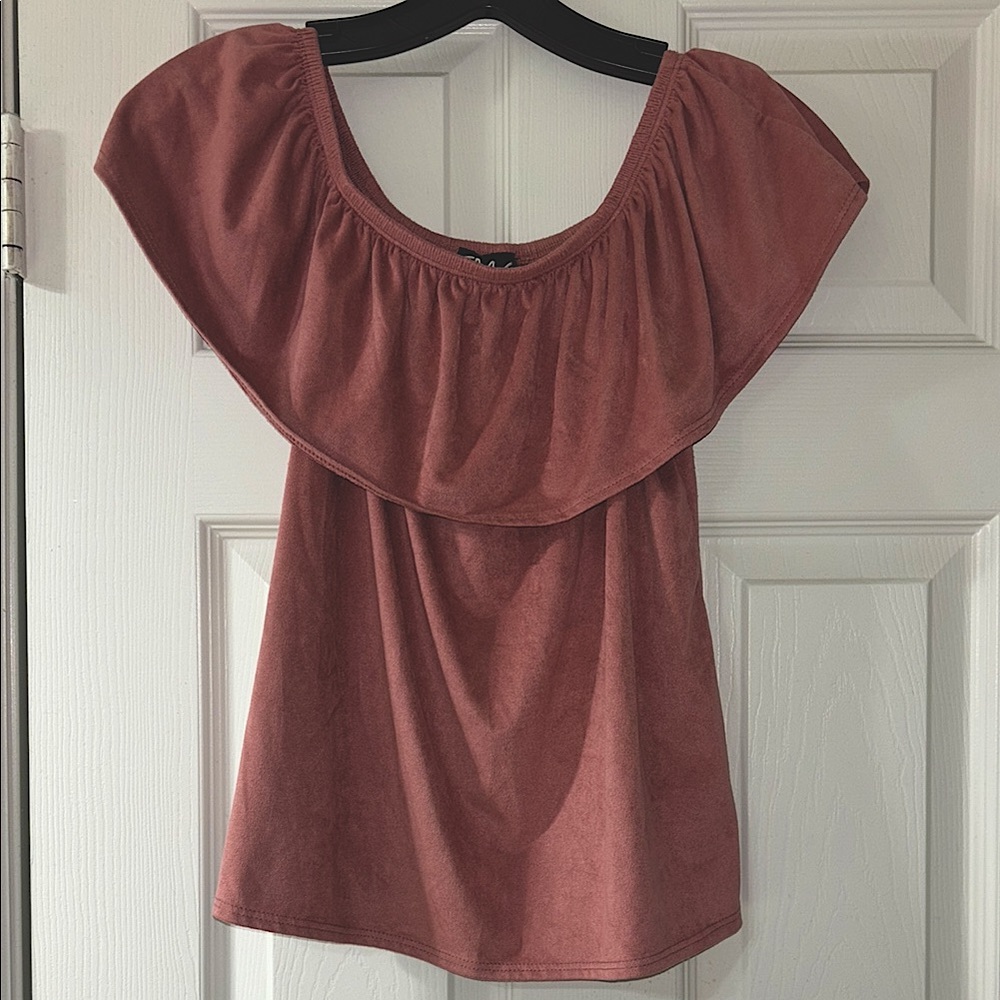 TMG New York Off-Shoulder Top in Dusty Rose